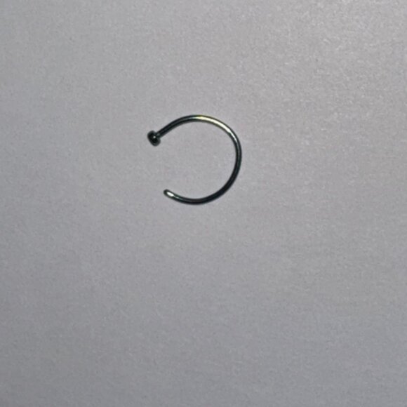 Green 5/16 20 Gauge Titanium Plated Hoop Nose Rings - Picture 6 of 6